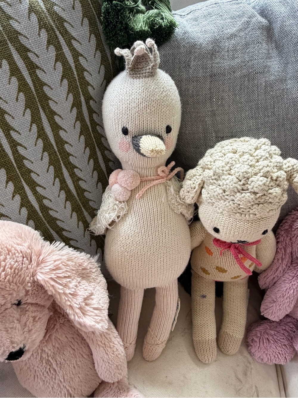 Lucy the Lamb & Harlow the Swan Cuddle + Kind 13" Stuffed Animal Bundle LIKE NEW